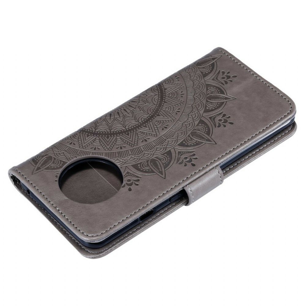 Flip Case Für OnePlus 7T Sonnen-mandala