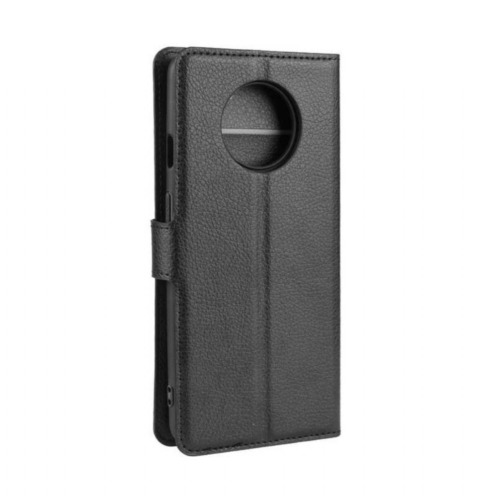 Lederhüllen Für OnePlus 7T Erstklassiger Litschi-leder-stil