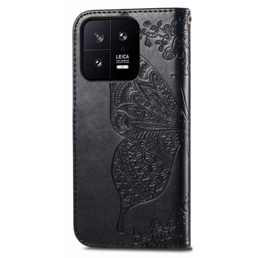 Lederhüllen Für Xiaomi 13 Barocker Schmetterling