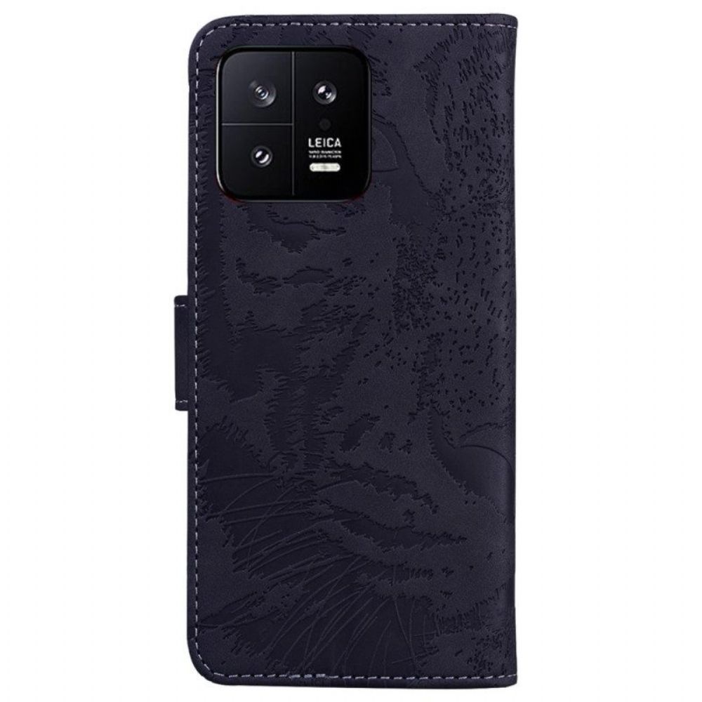 Lederhüllen Für Xiaomi 13 Tiger-fußabdruck