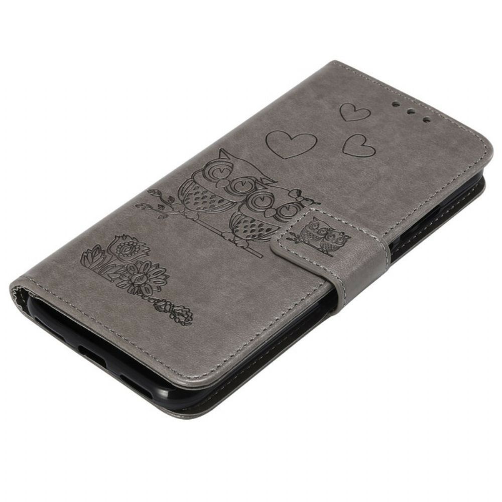 Flip Case Für Huawei Y6 2024 / Honor 8A Mit Kordel Verliebte Riemcheneulen