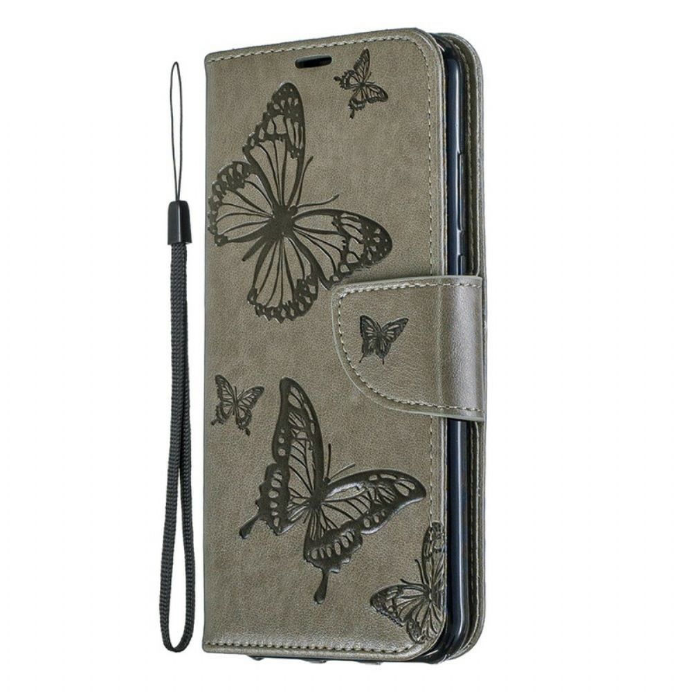 Flip Case Für Huawei Y6 2024 / Honor 8A Flip Case Schmetterlinge Und Schräge Klappe