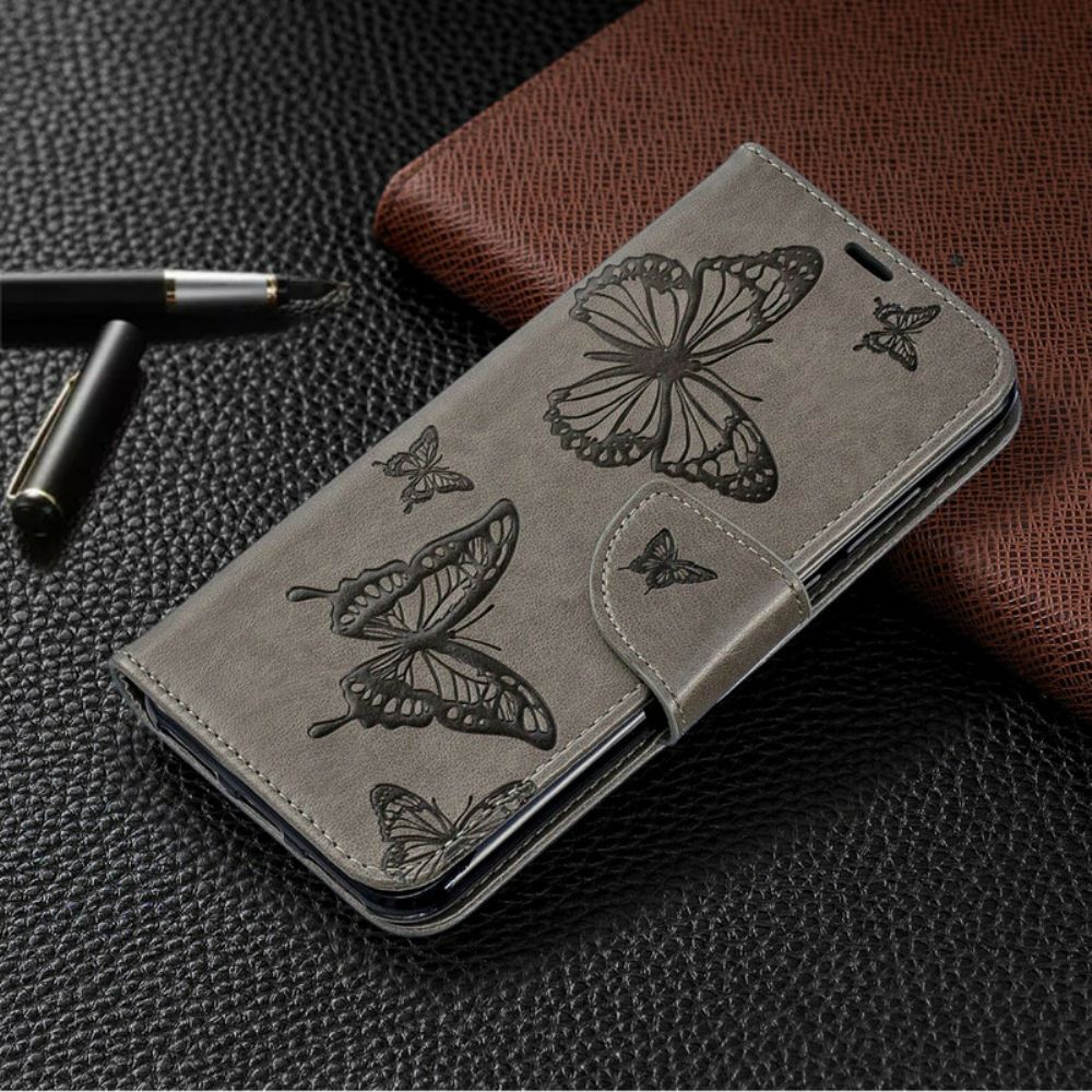 Flip Case Für Huawei Y6 2024 / Honor 8A Flip Case Schmetterlinge Und Schräge Klappe