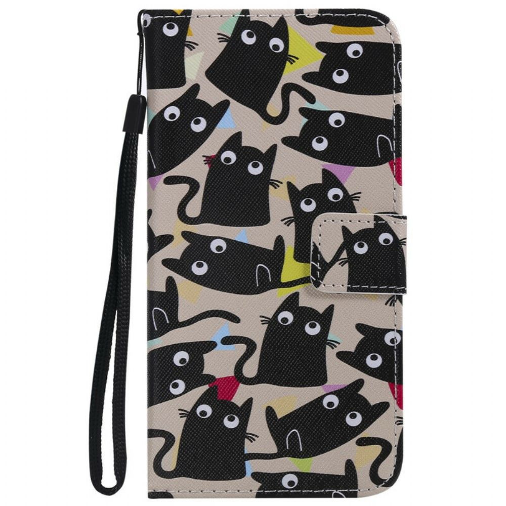 Flip Case Für Huawei Y6 2024 / Honor 8A Verrückte Katzen