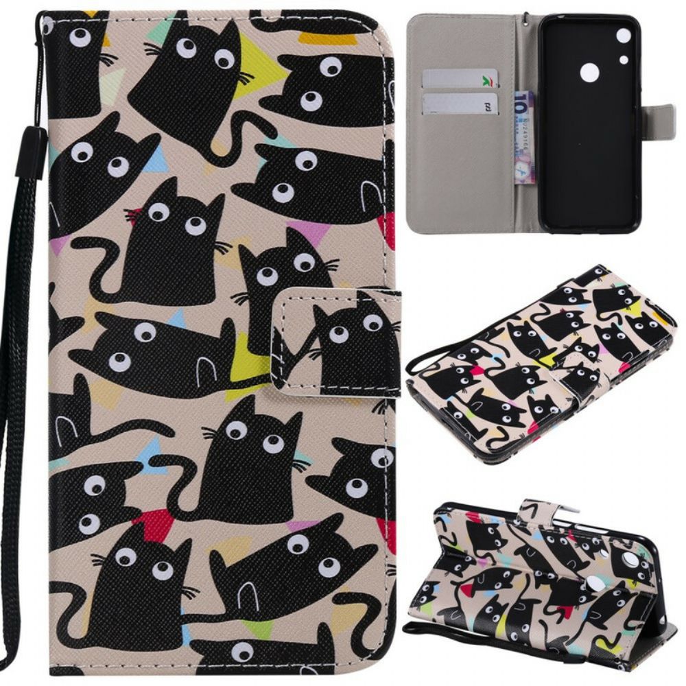 Flip Case Für Huawei Y6 2024 / Honor 8A Verrückte Katzen