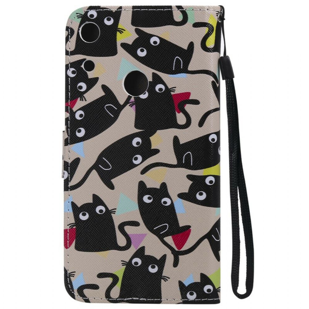 Flip Case Für Huawei Y6 2024 / Honor 8A Verrückte Katzen
