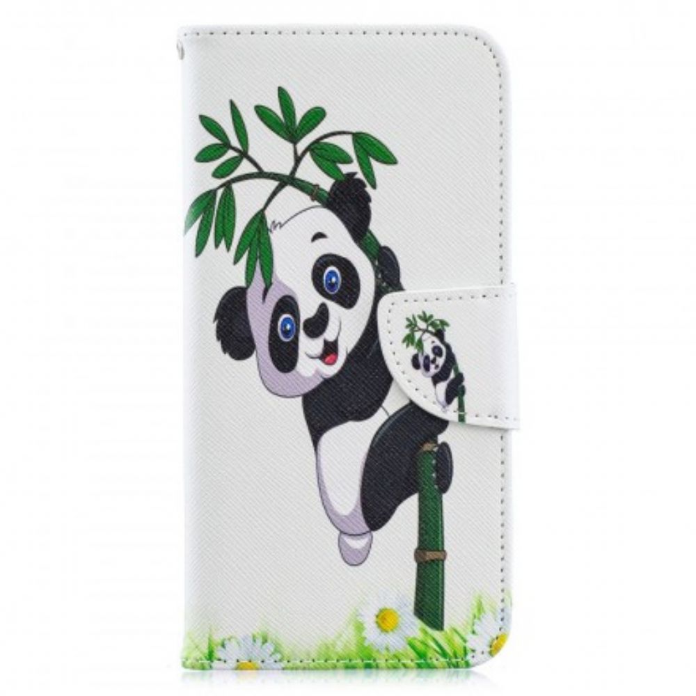 Lederhüllen Für Huawei Y6 2024 / Honor 8A Panda Auf Bambus
