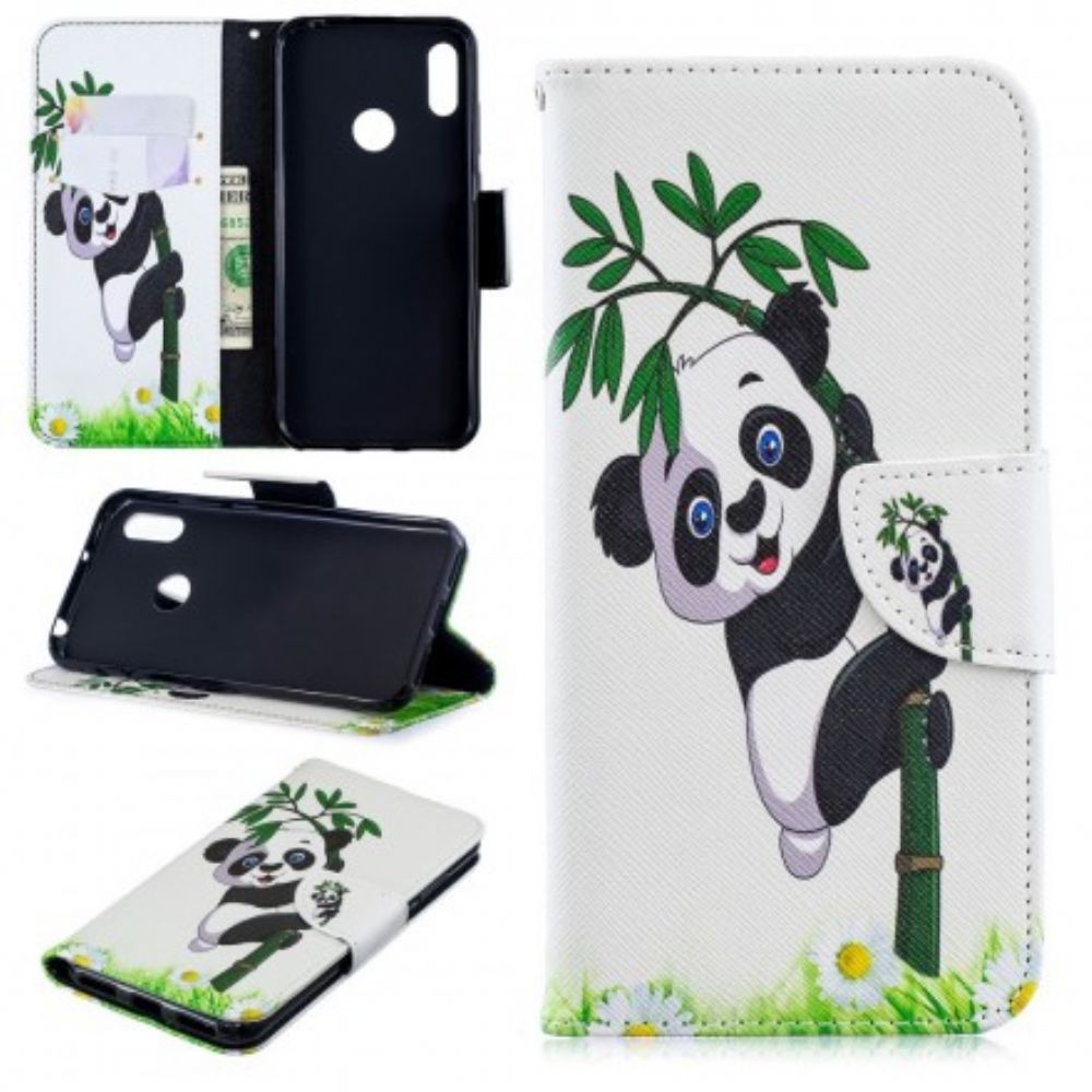 Lederhüllen Für Huawei Y6 2024 / Honor 8A Panda Auf Bambus