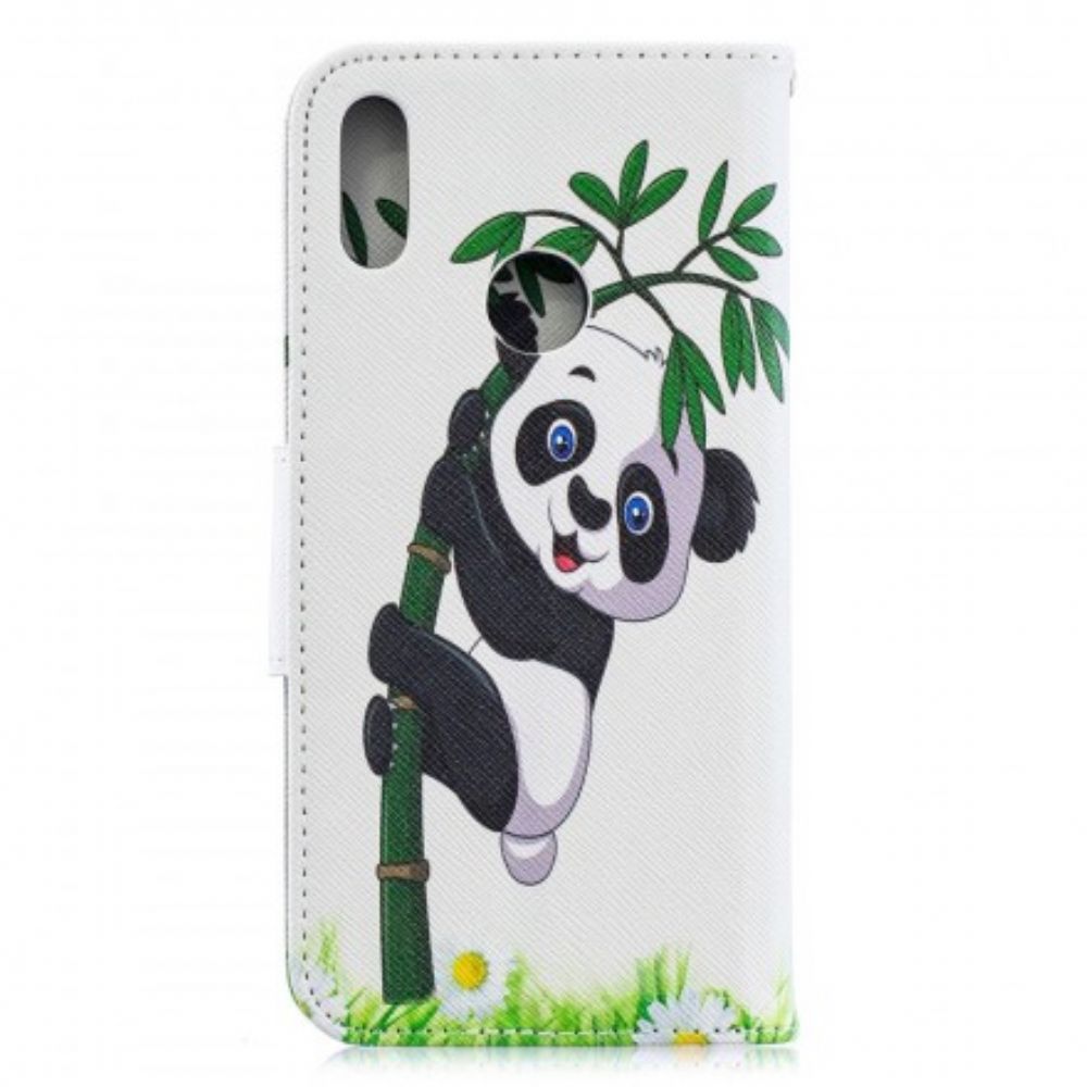 Lederhüllen Für Huawei Y6 2024 / Honor 8A Panda Auf Bambus