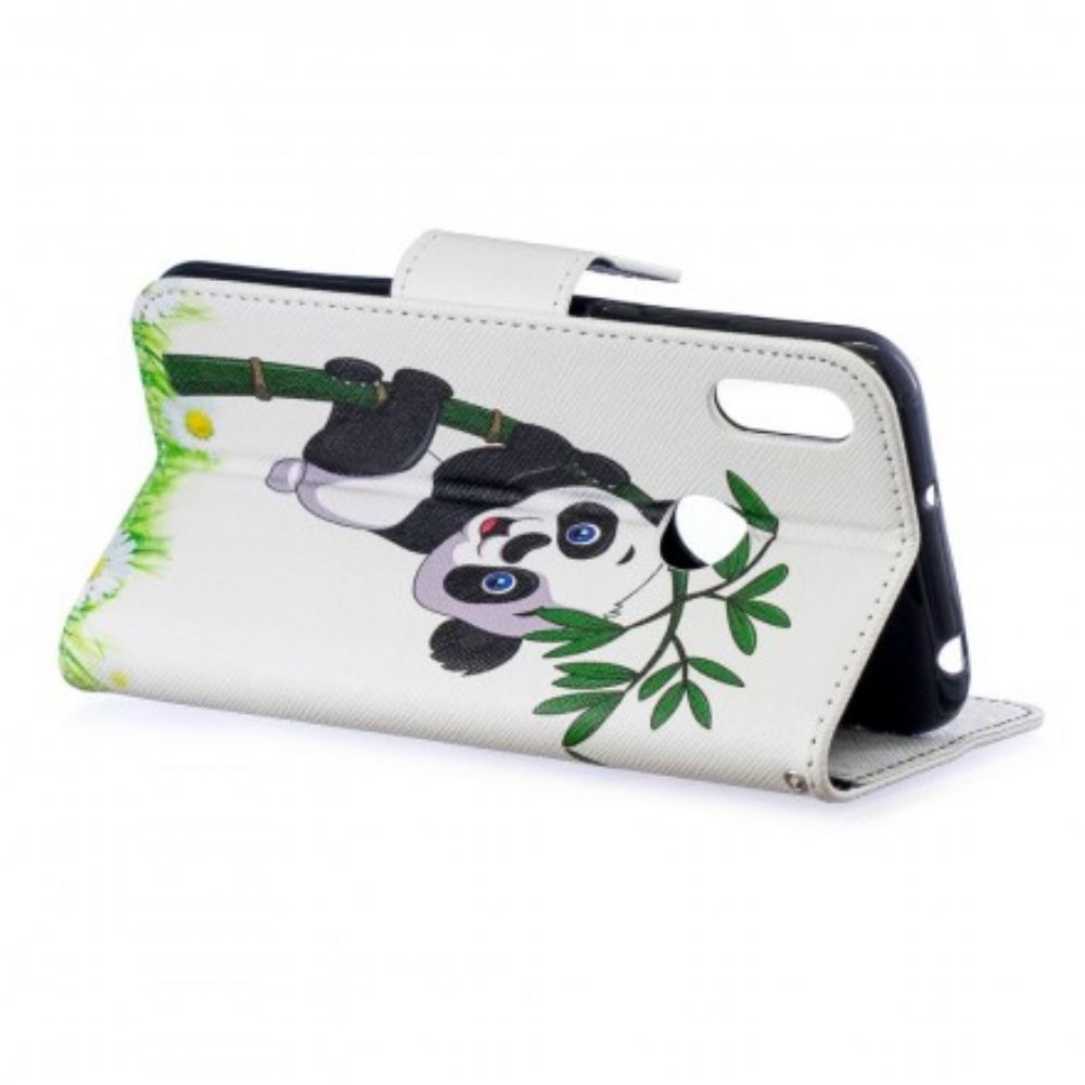 Lederhüllen Für Huawei Y6 2024 / Honor 8A Panda Auf Bambus