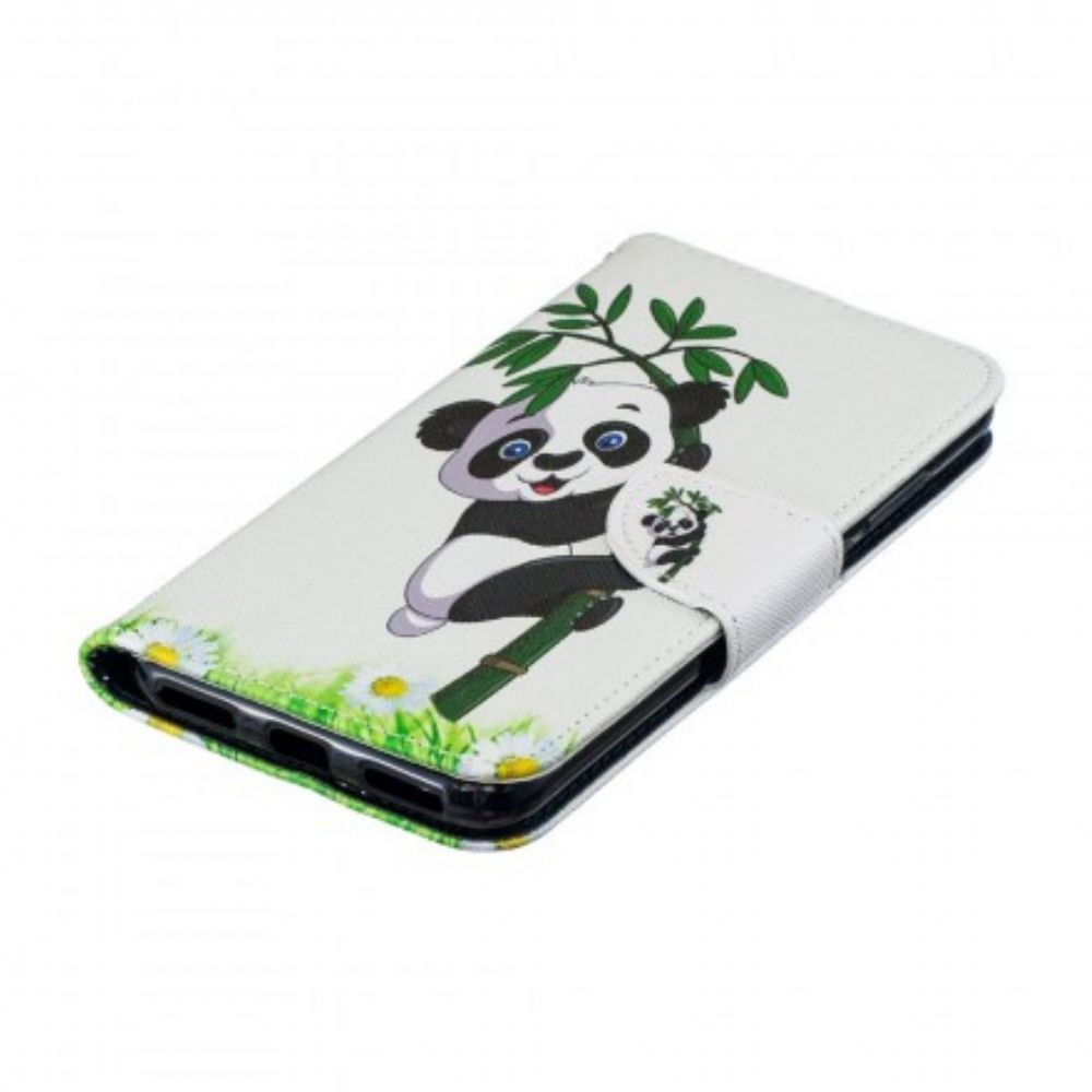 Lederhüllen Für Huawei Y6 2024 / Honor 8A Panda Auf Bambus