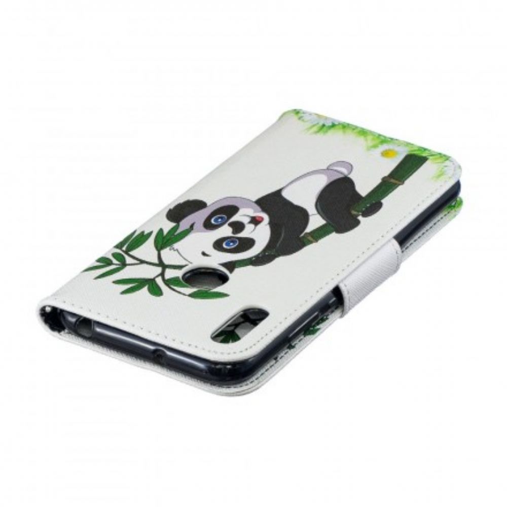 Lederhüllen Für Huawei Y6 2024 / Honor 8A Panda Auf Bambus