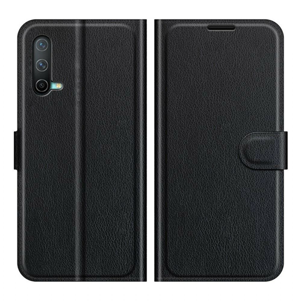 Flip Case Für OnePlus Nord CE 5G Klassischer Litschi-effekt