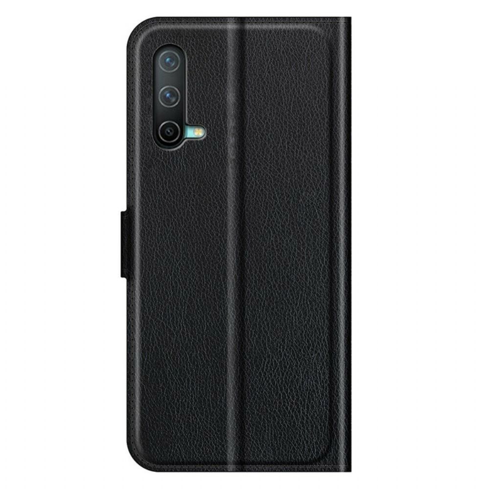 Flip Case Für OnePlus Nord CE 5G Klassischer Litschi-effekt