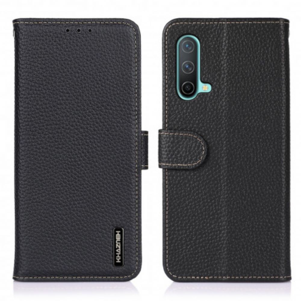 Flip Case Für OnePlus Nord CE 5G Leder Litschi Khazneh Rfid