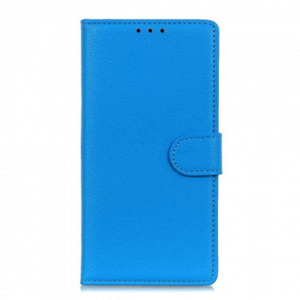 Flip Case Für OnePlus Nord CE 5G Traditionelles Litschi-kunstleder