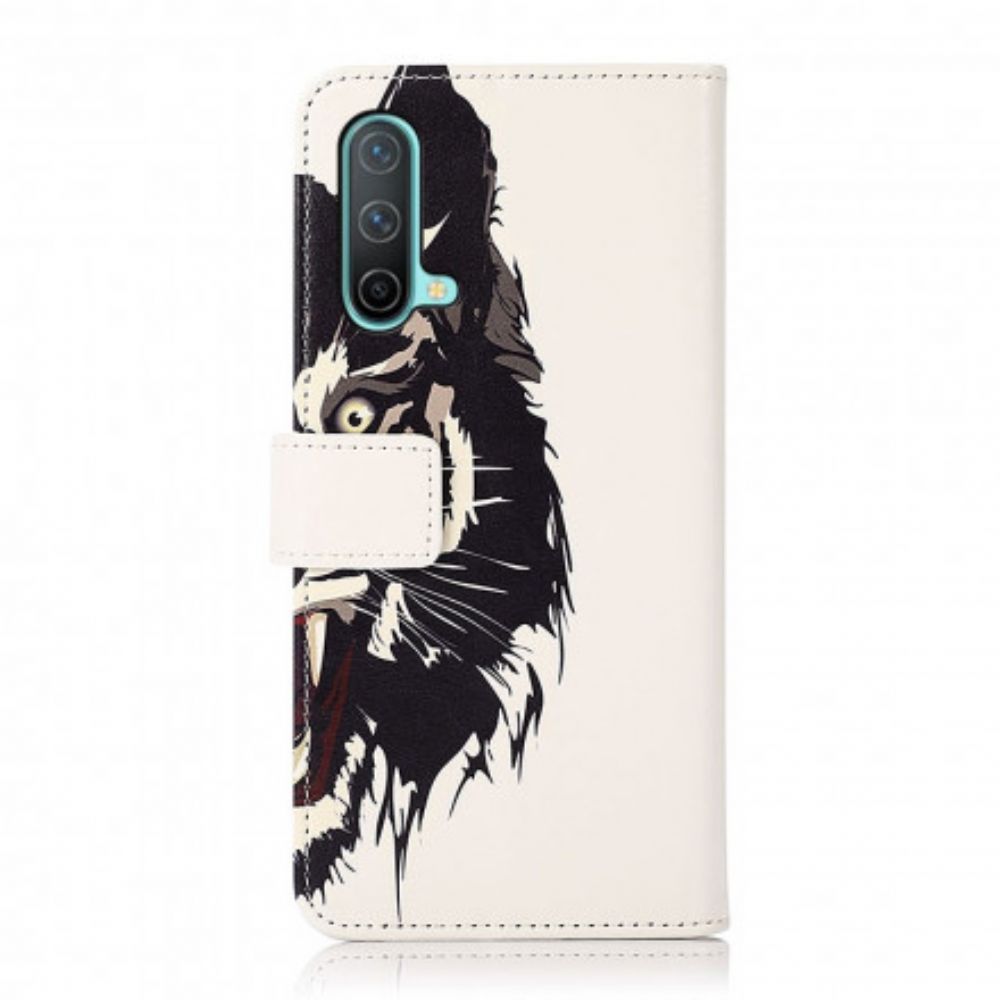 Flip Case Für OnePlus Nord CE 5G Wilder Tiger