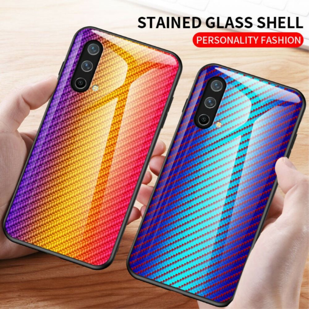 Handyhülle Für OnePlus Nord CE 5G Kohlefaser-gehärtetes Glas