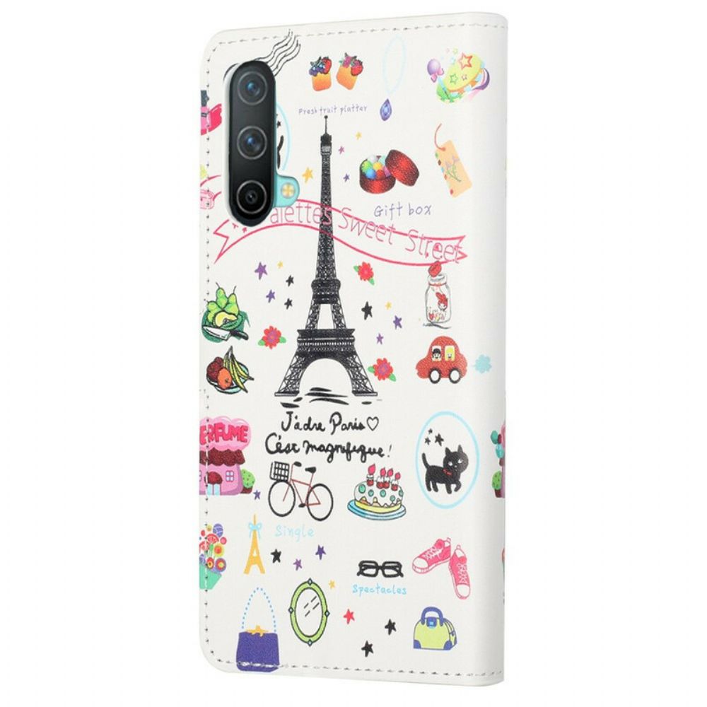 Lederhüllen Für OnePlus Nord CE 5G Ich Liebe Paris