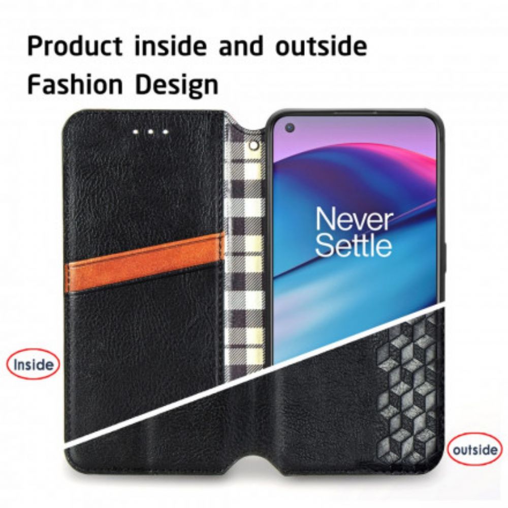 Schutzhülle Für OnePlus Nord CE 5G Flip Case Ledereffekt Mit Rautenstruktur