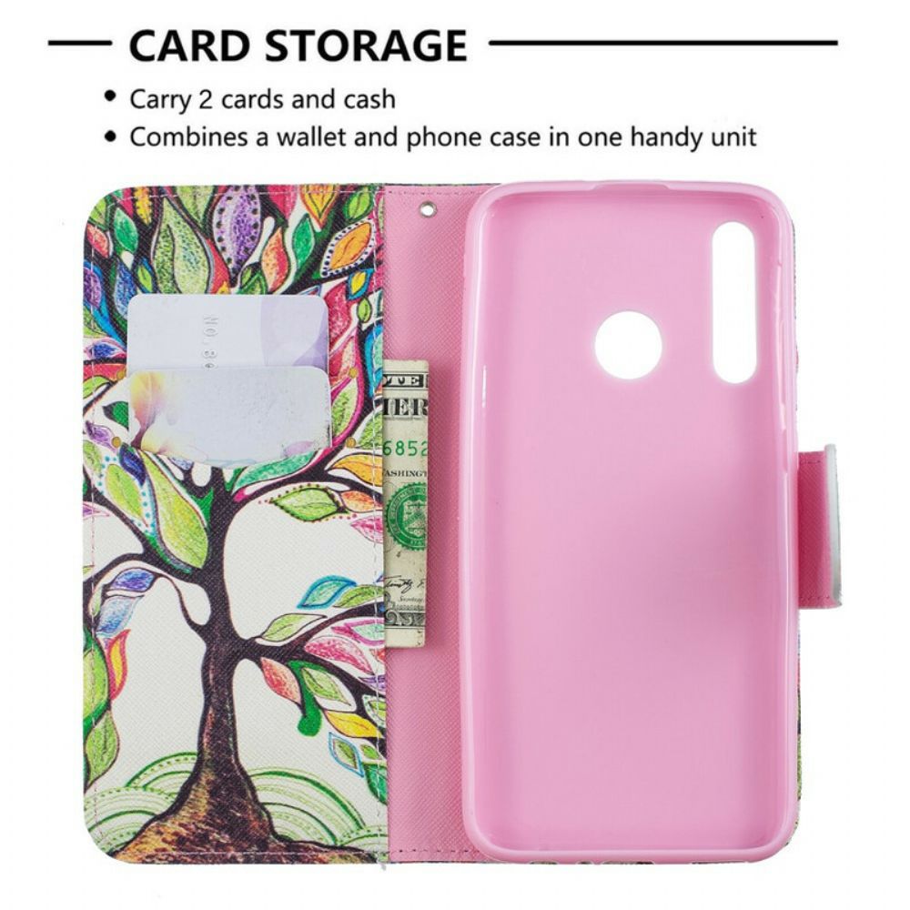 Flip Case Für Huawei P Smart Plus 2024 Farbiger Baum