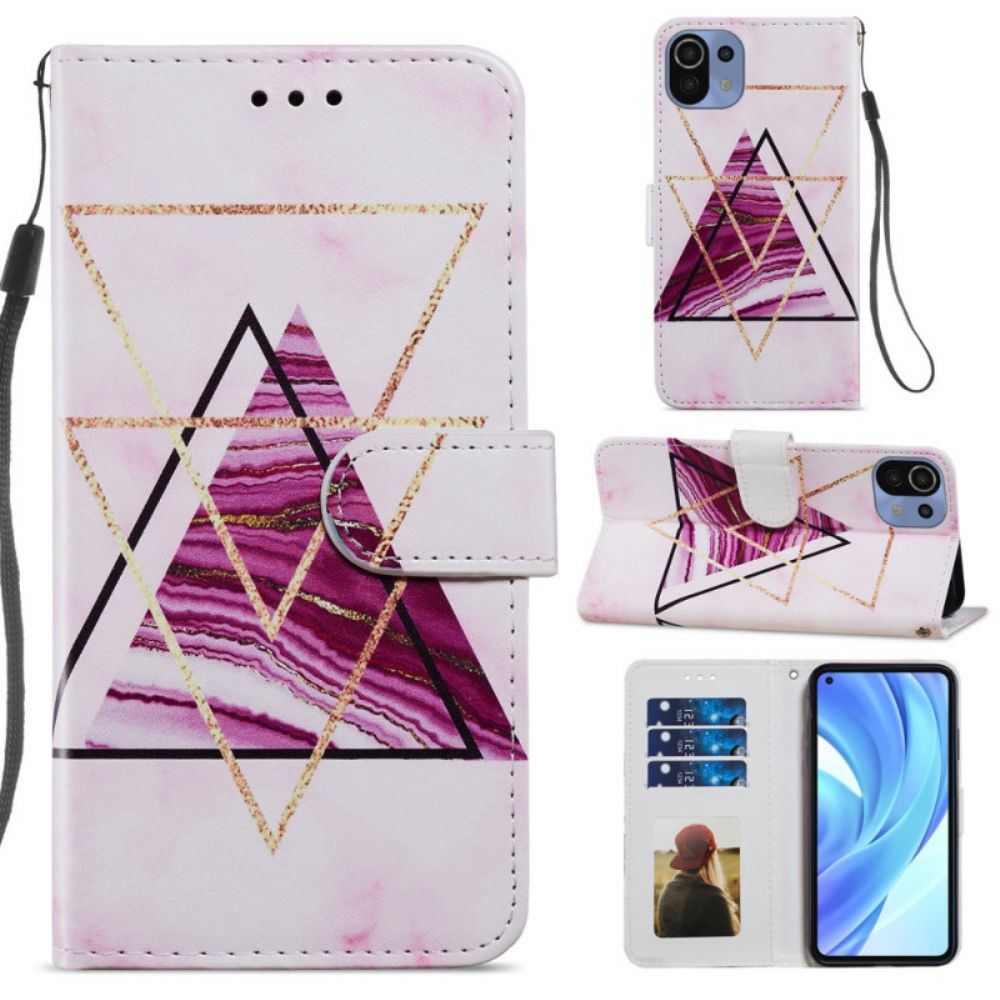 Flip Case Für Xiaomi Mi 11 Lite 5G NE / Mi 11 Lite 4G / 5G Intensives Marmor