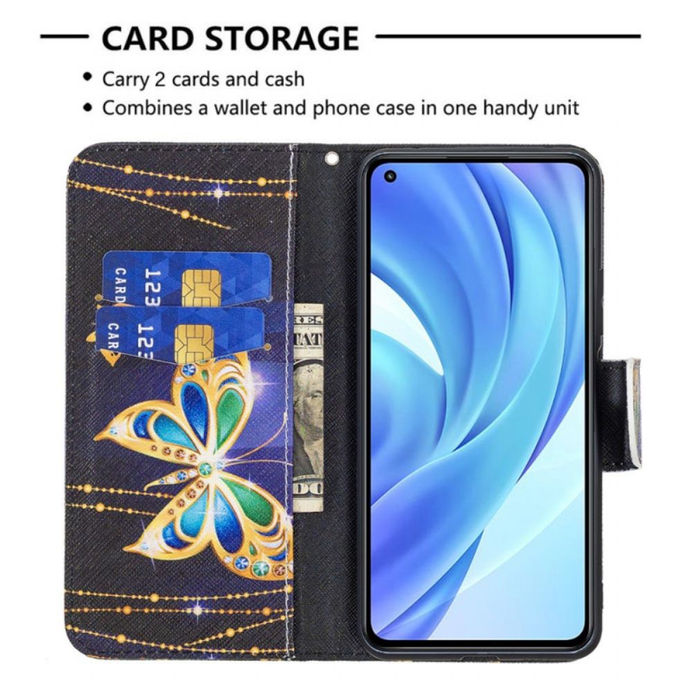 Flip Case Für Xiaomi Mi 11 Lite 5G NE / Mi 11 Lite 4G / 5G Kostbare Schmetterlinge