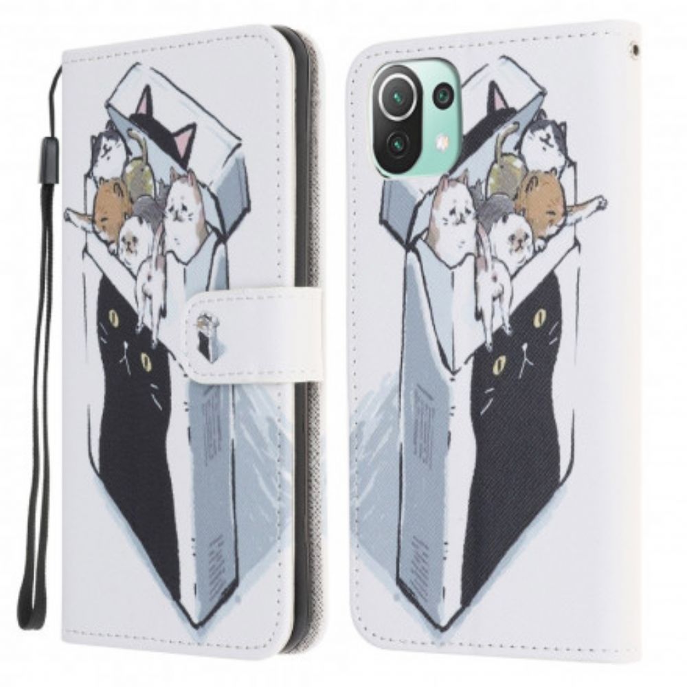 Flip Case Für Xiaomi Mi 11 Lite 5G NE / Mi 11 Lite 4G / 5G Lieferungskatzen