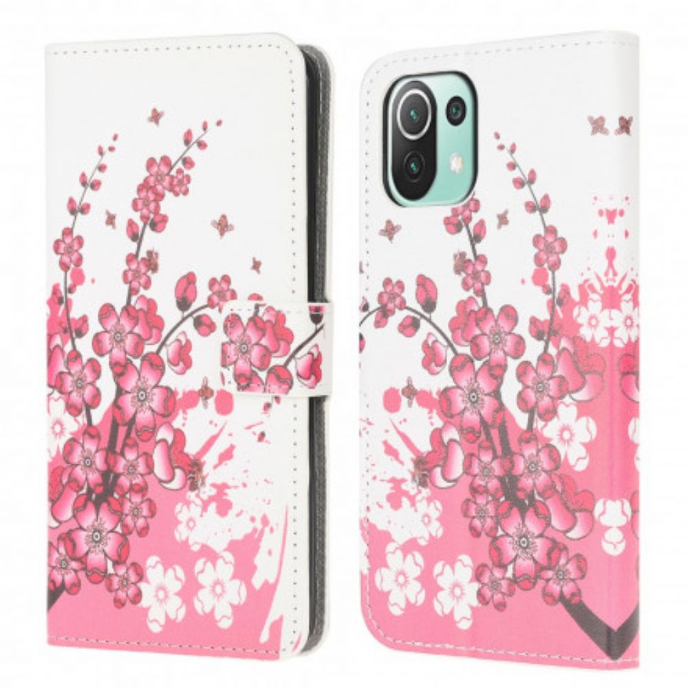 Flip Case Für Xiaomi Mi 11 Lite 5G NE / Mi 11 Lite 4G / 5G Tropische Blume