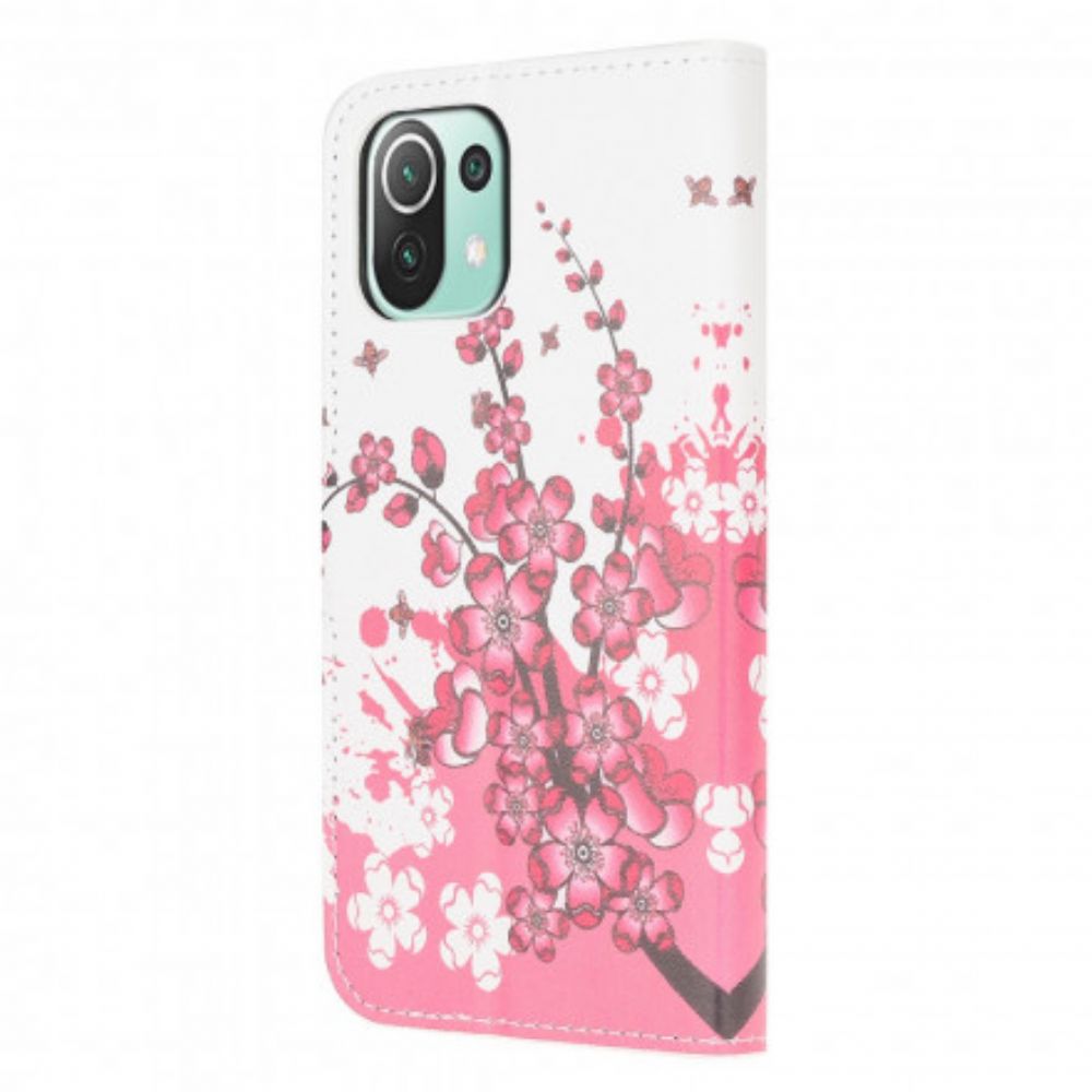 Flip Case Für Xiaomi Mi 11 Lite 5G NE / Mi 11 Lite 4G / 5G Tropische Blume