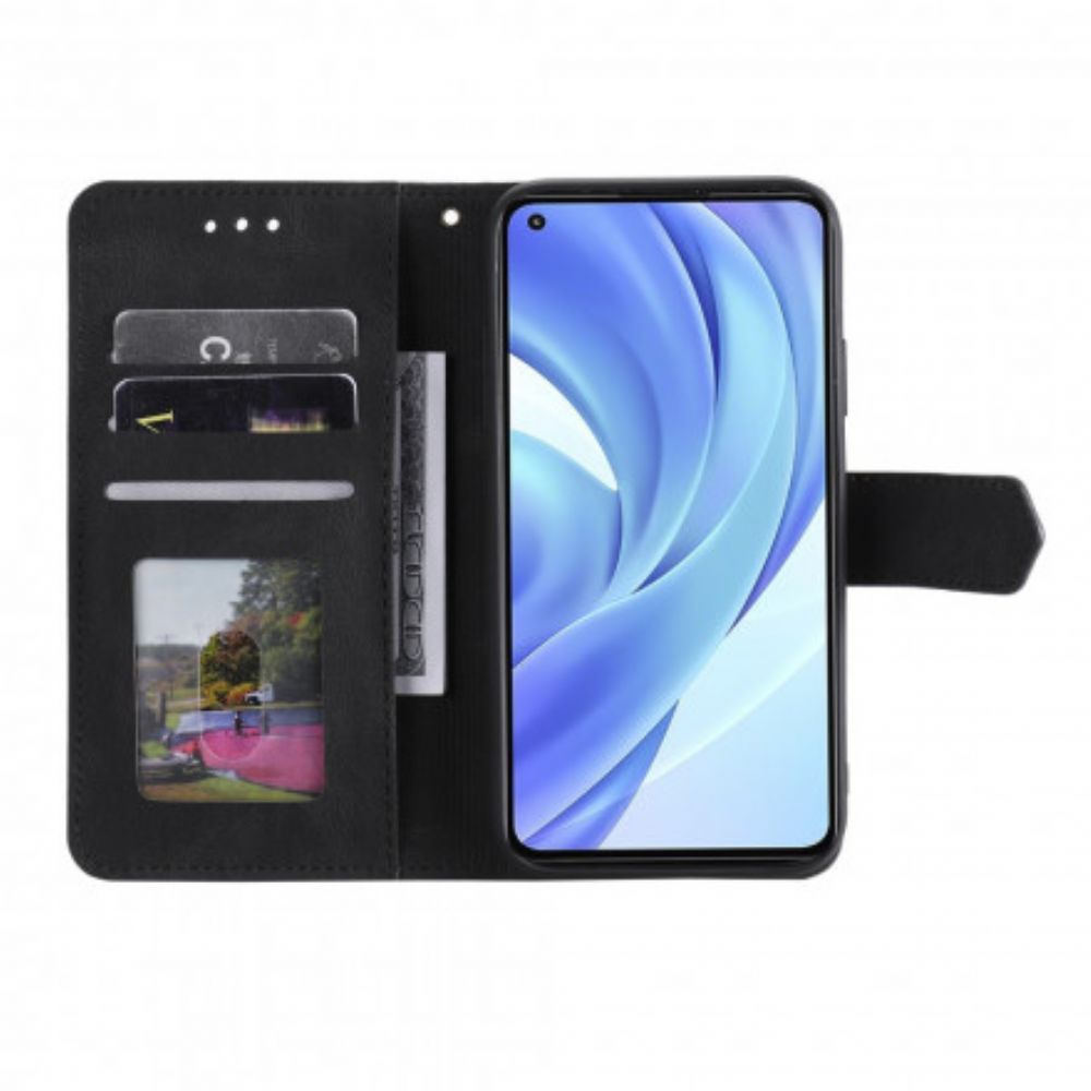 Flip Case Für Xiaomi Mi 11 Lite 5G NE / Mi 11 Lite 4G / 5G Zweifarbige Nieten Aus Kunstleder
