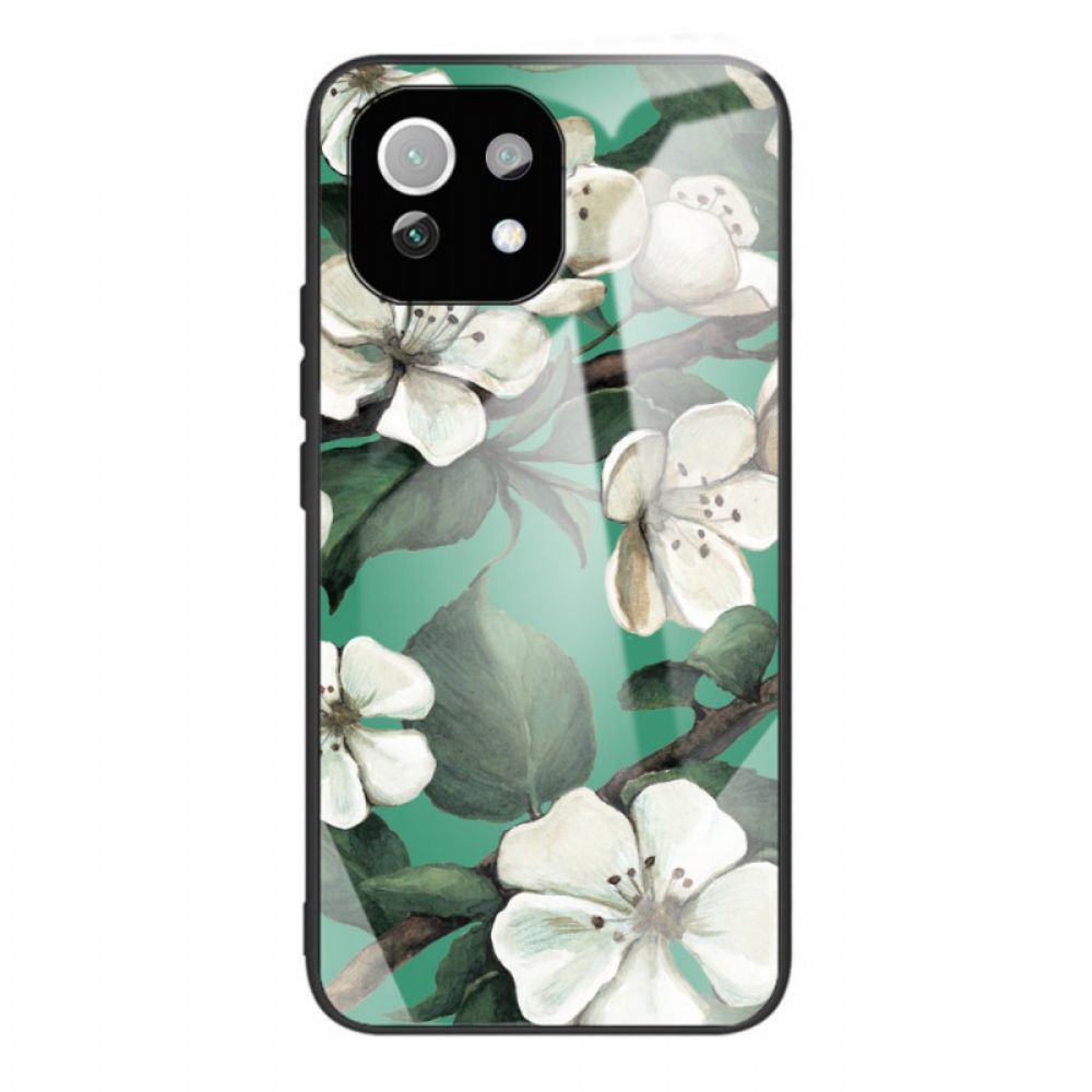 Handyhülle Für Xiaomi Mi 11 Lite 5G NE / Mi 11 Lite 4G / 5G Blumen Aus Gehärtetem Glas