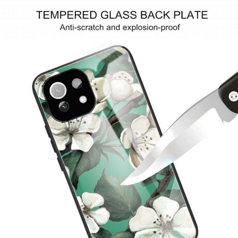 Handyhülle Für Xiaomi Mi 11 Lite 5G NE / Mi 11 Lite 4G / 5G Blumen Aus Gehärtetem Glas