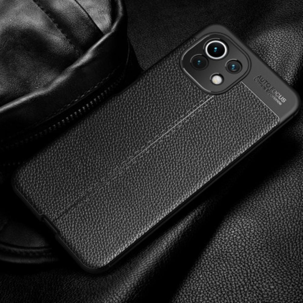 Handyhülle Für Xiaomi Mi 11 Lite 5G NE / Mi 11 Lite 4G / 5G Doppelte Linie Litchi-leder-effekt