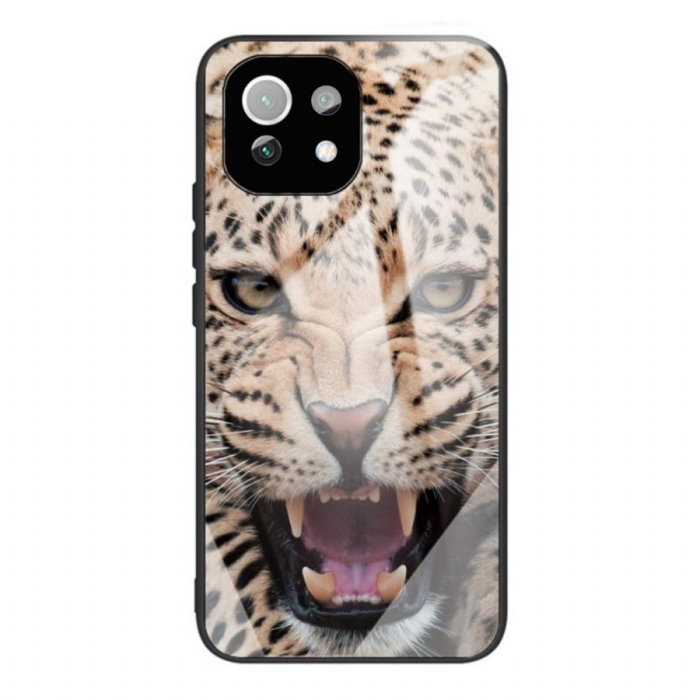 Handyhülle Für Xiaomi Mi 11 Lite 5G NE / Mi 11 Lite 4G / 5G Gehärtetes Leopardenglas