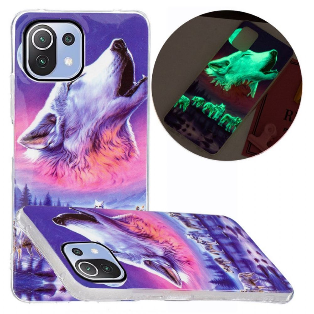 Hülle Für Xiaomi Mi 11 Lite 5G NE / Mi 11 Lite 4G / 5G Fluoreszierender Wildhund