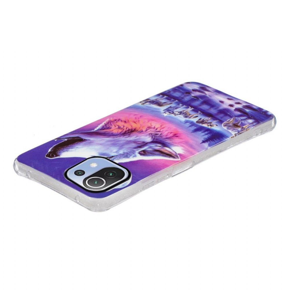 Hülle Für Xiaomi Mi 11 Lite 5G NE / Mi 11 Lite 4G / 5G Fluoreszierender Wildhund