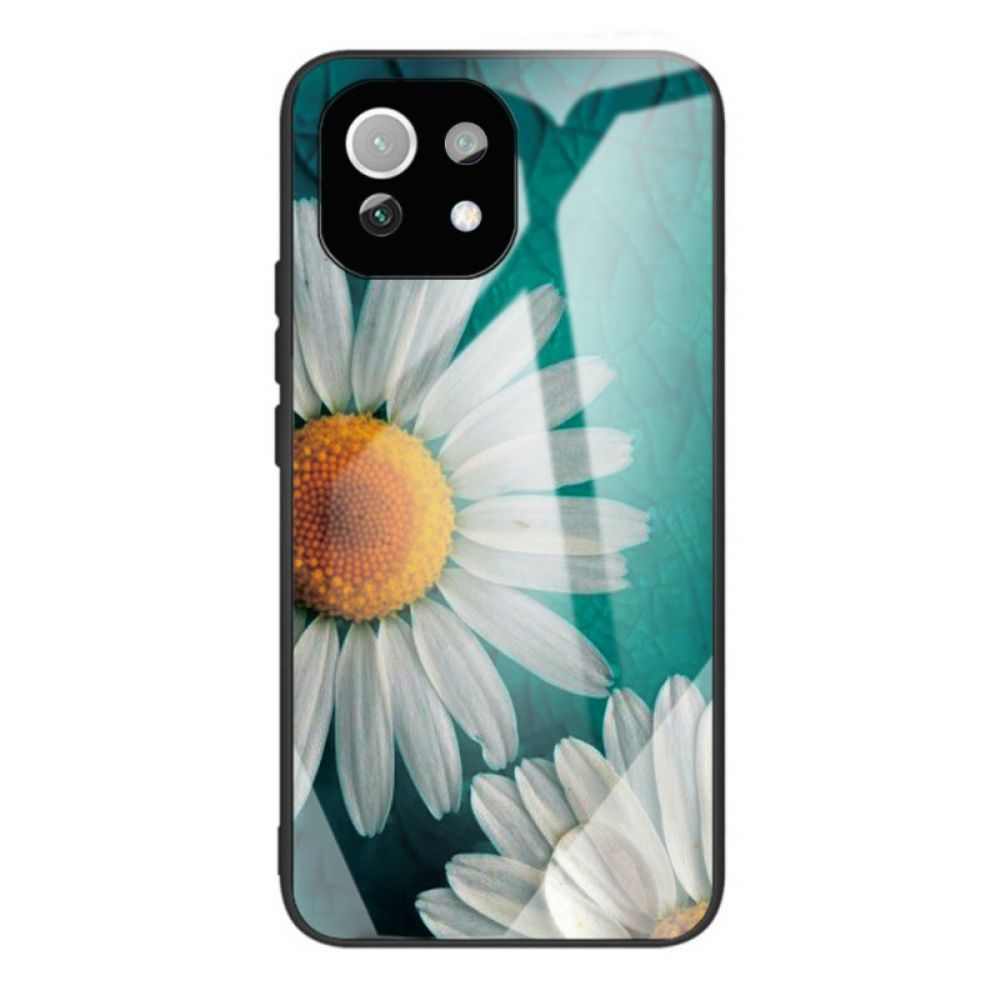 Hülle Für Xiaomi Mi 11 Lite 5G NE / Mi 11 Lite 4G / 5G Gänseblümchen Aus Gehärtetem Glas
