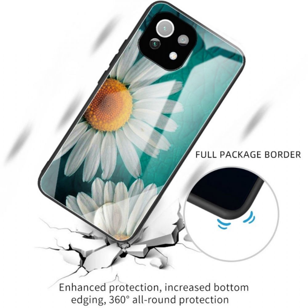 Hülle Für Xiaomi Mi 11 Lite 5G NE / Mi 11 Lite 4G / 5G Gänseblümchen Aus Gehärtetem Glas