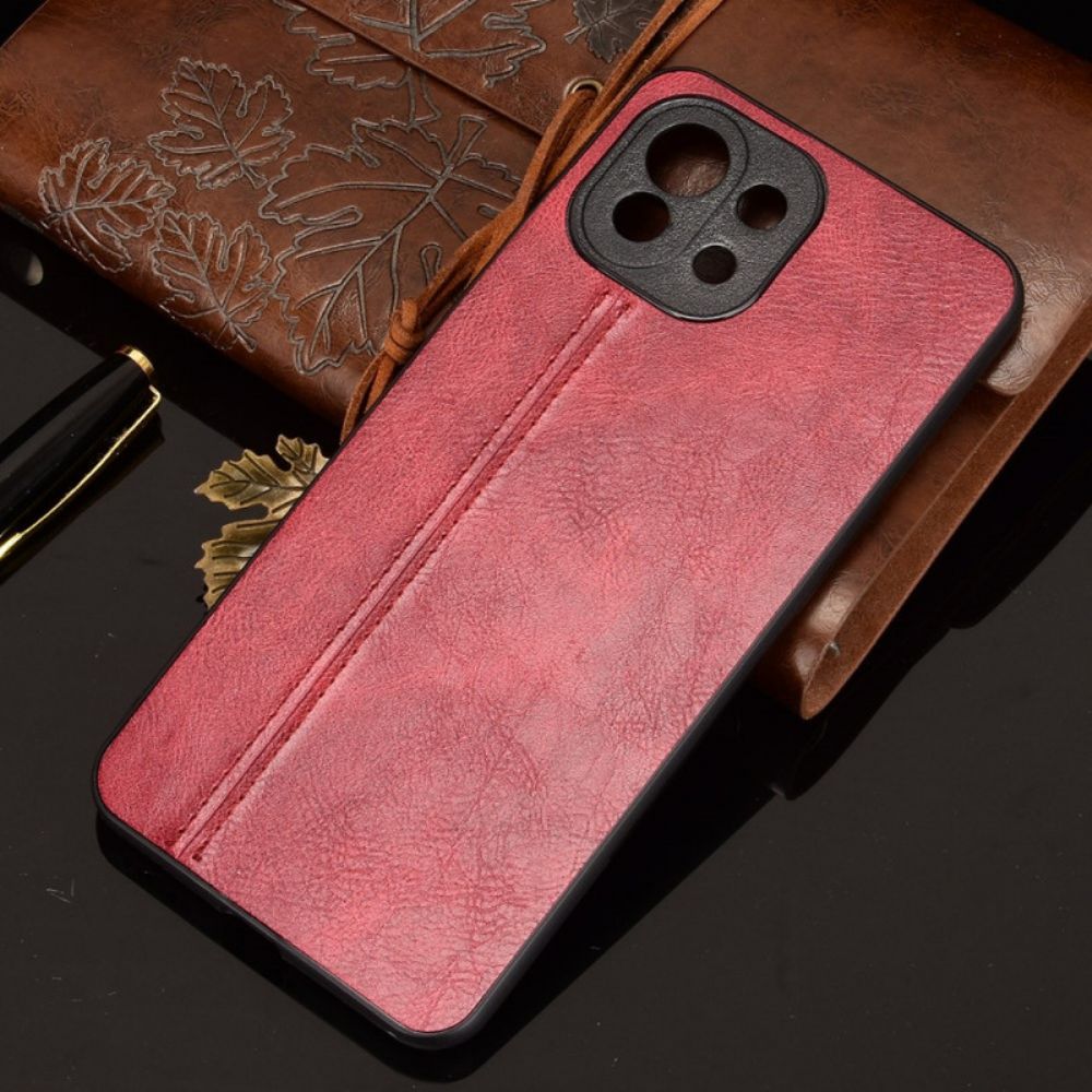 Hülle Für Xiaomi Mi 11 Lite 5G NE / Mi 11 Lite 4G / 5G Naht Lederoptik