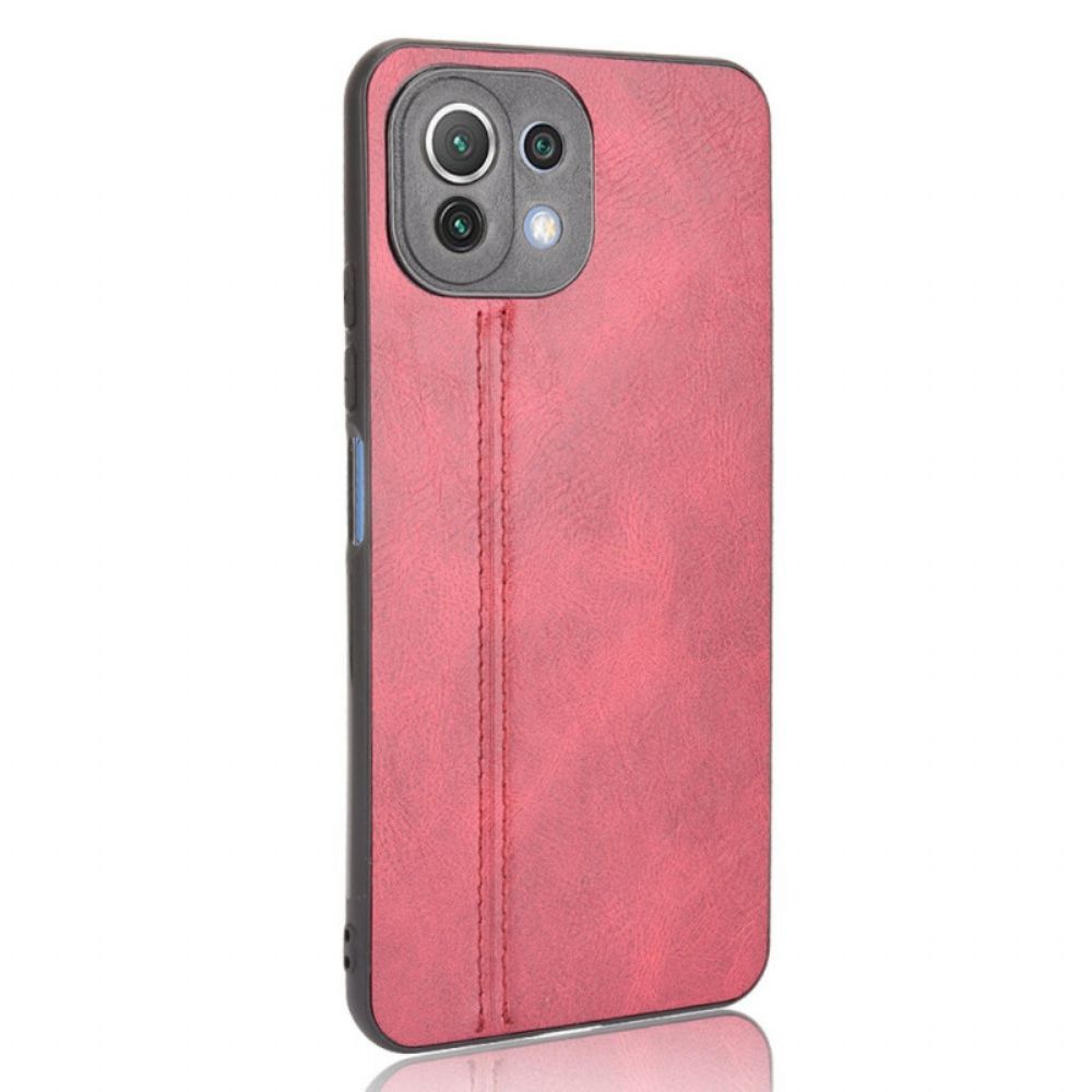 Hülle Für Xiaomi Mi 11 Lite 5G NE / Mi 11 Lite 4G / 5G Naht Lederoptik