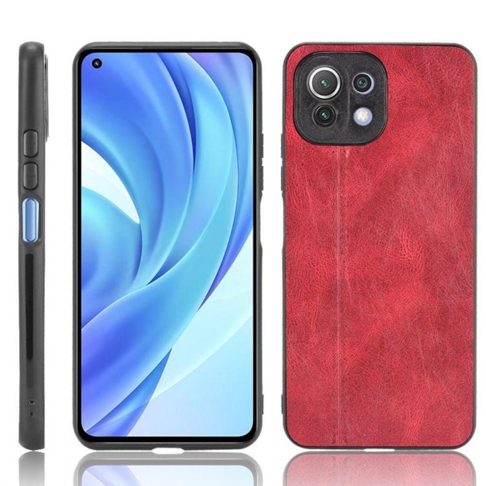 Hülle Für Xiaomi Mi 11 Lite 5G NE / Mi 11 Lite 4G / 5G Naht Lederoptik