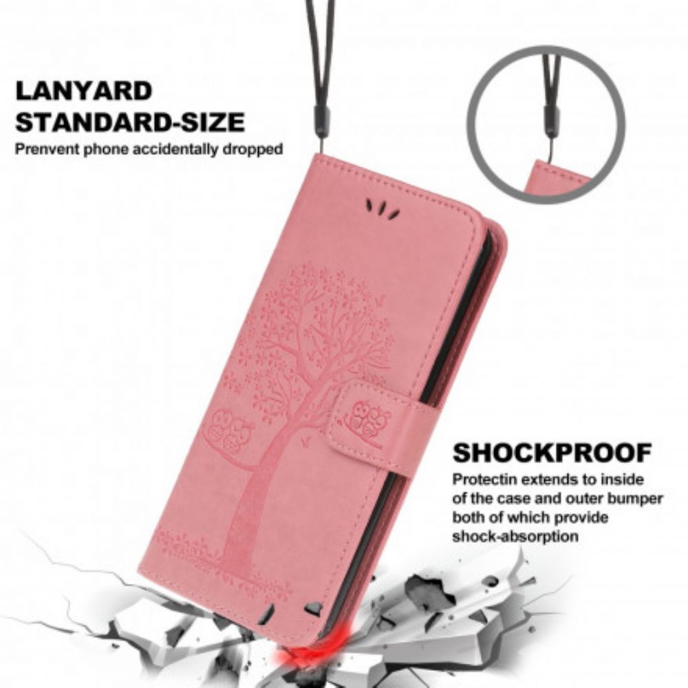 Lederhüllen Für Xiaomi Mi 11 Lite 5G NE / Mi 11 Lite 4G / 5G Baum Und Eulen
