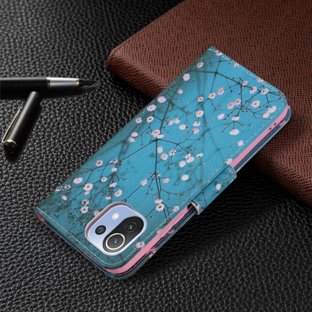 Lederhüllen Für Xiaomi Mi 11 Lite 5G NE / Mi 11 Lite 4G / 5G Blühender Baum