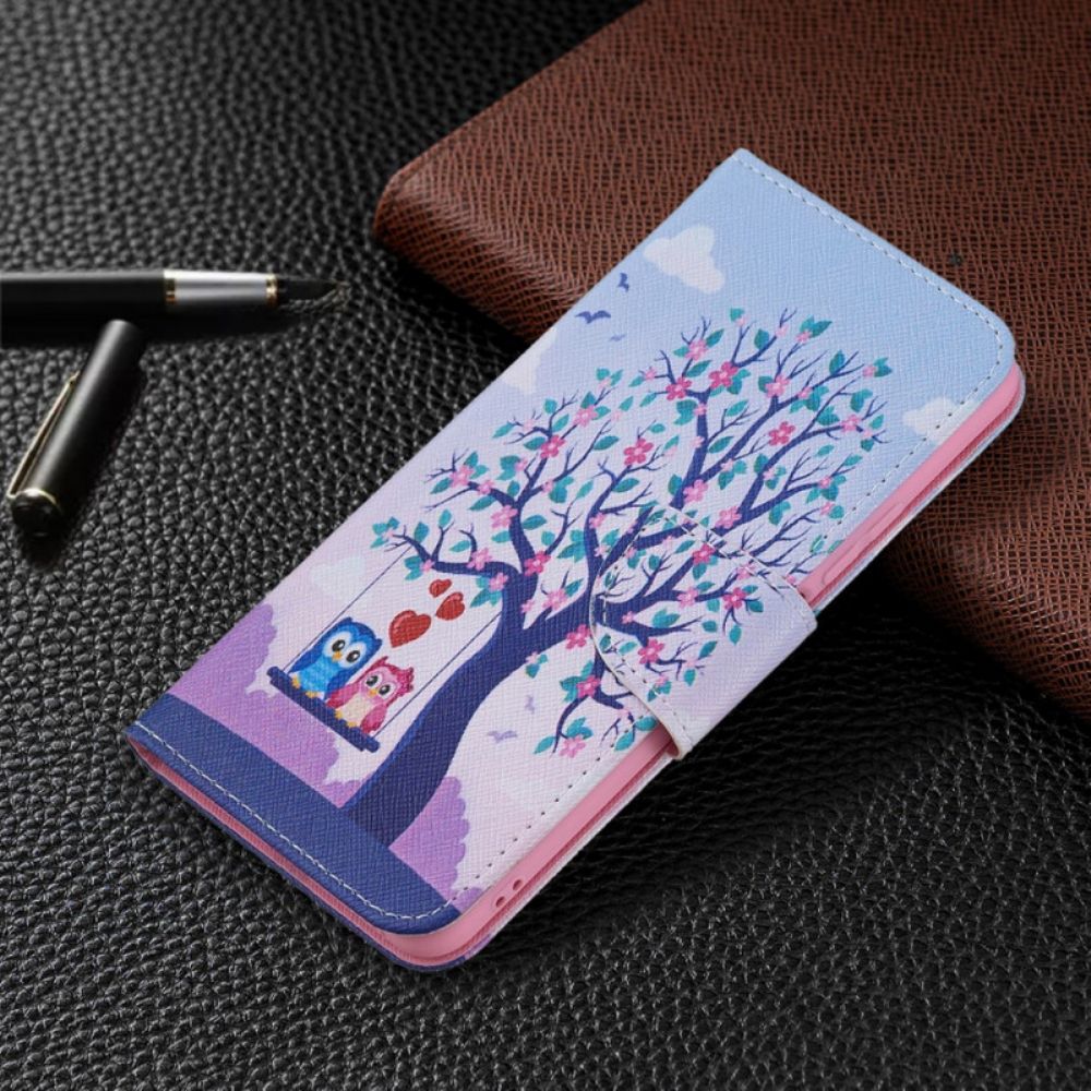 Lederhüllen Für Xiaomi Mi 11 Lite 5G NE / Mi 11 Lite 4G / 5G Eulen Auf Der Schaukel