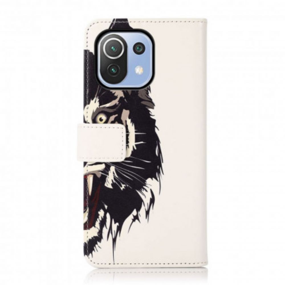 Lederhüllen Für Xiaomi Mi 11 Lite 5G NE / Mi 11 Lite 4G / 5G Wilder Tiger