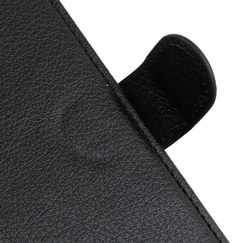 Flip Case Für Alcatel 1B (2024) Klassisches Litschi-kunstleder