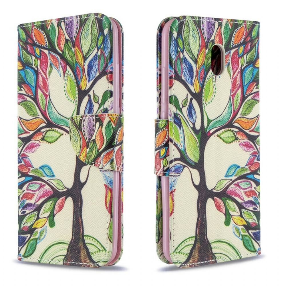 Flip Case Für Xiaomi Redmi 8A Farbiger Baum