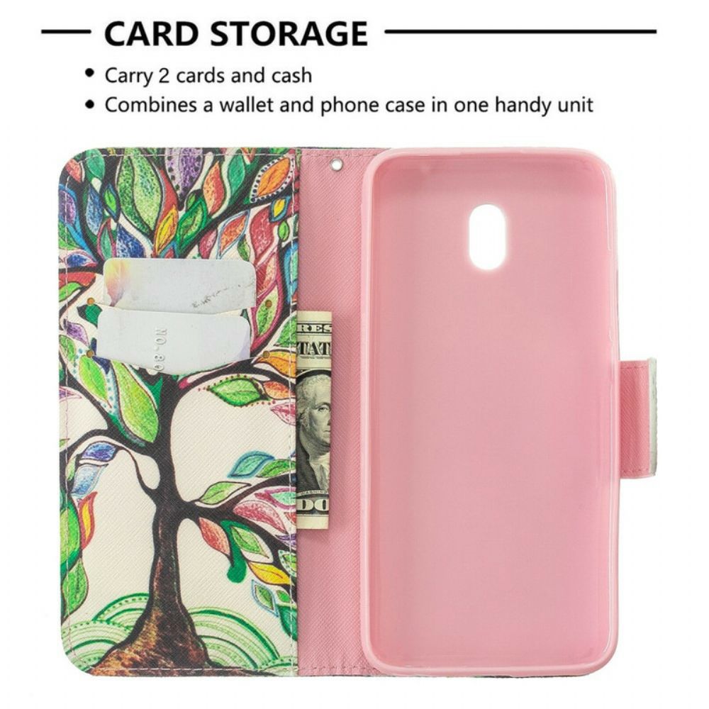 Flip Case Für Xiaomi Redmi 8A Farbiger Baum