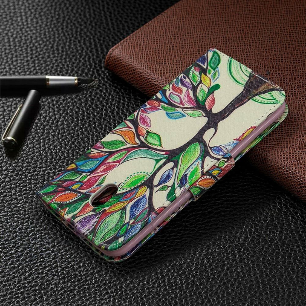 Flip Case Für Xiaomi Redmi 8A Farbiger Baum